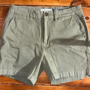 Peter Manning Chino Shorts Mens 32 Green 5 Inch Inseam Cotton Stretch PMNYC